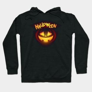 Pumpkin glowing face t-shirt print.  Pumpkin carving faces with eyes and mouth. Funny and scary halloween character. Hoodie